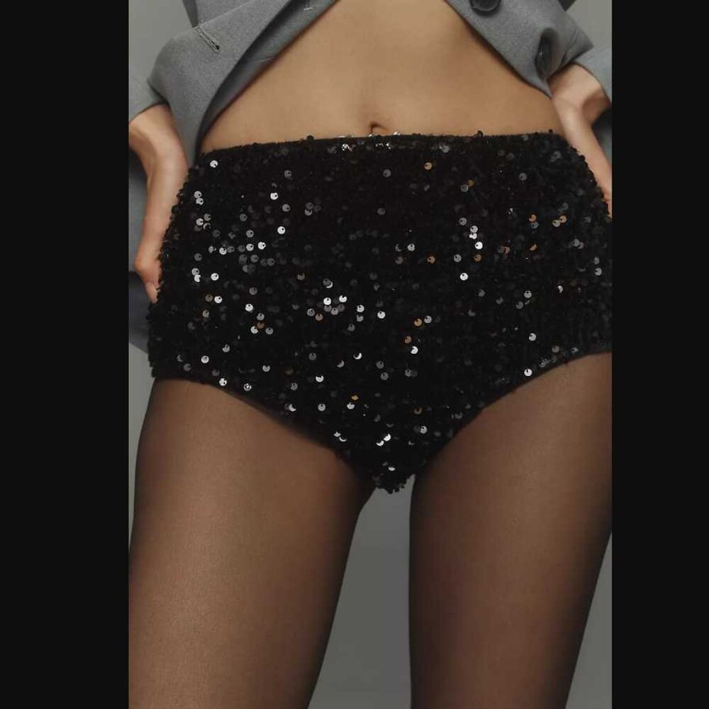 New XL By Anthropologie high-waisted sequin briefs dress underwear shorts